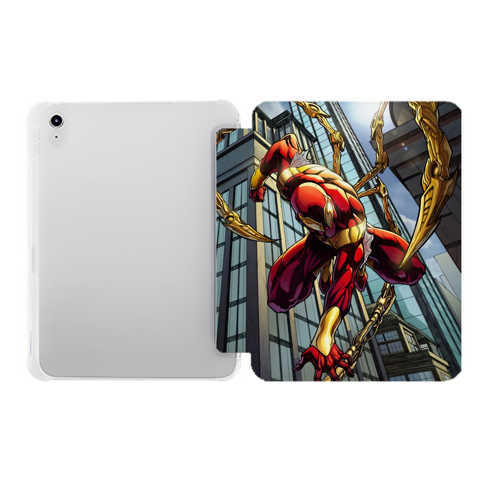 （画像用） Spider Man スパイダーマン IPad ケース ペン収納付き 三つ折りスタンド PUレザー×シリコン 対応機種9.5/10.5/10.9インチ
